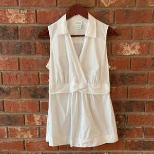 Motherhood Maternity White Sleeveless Collared Top